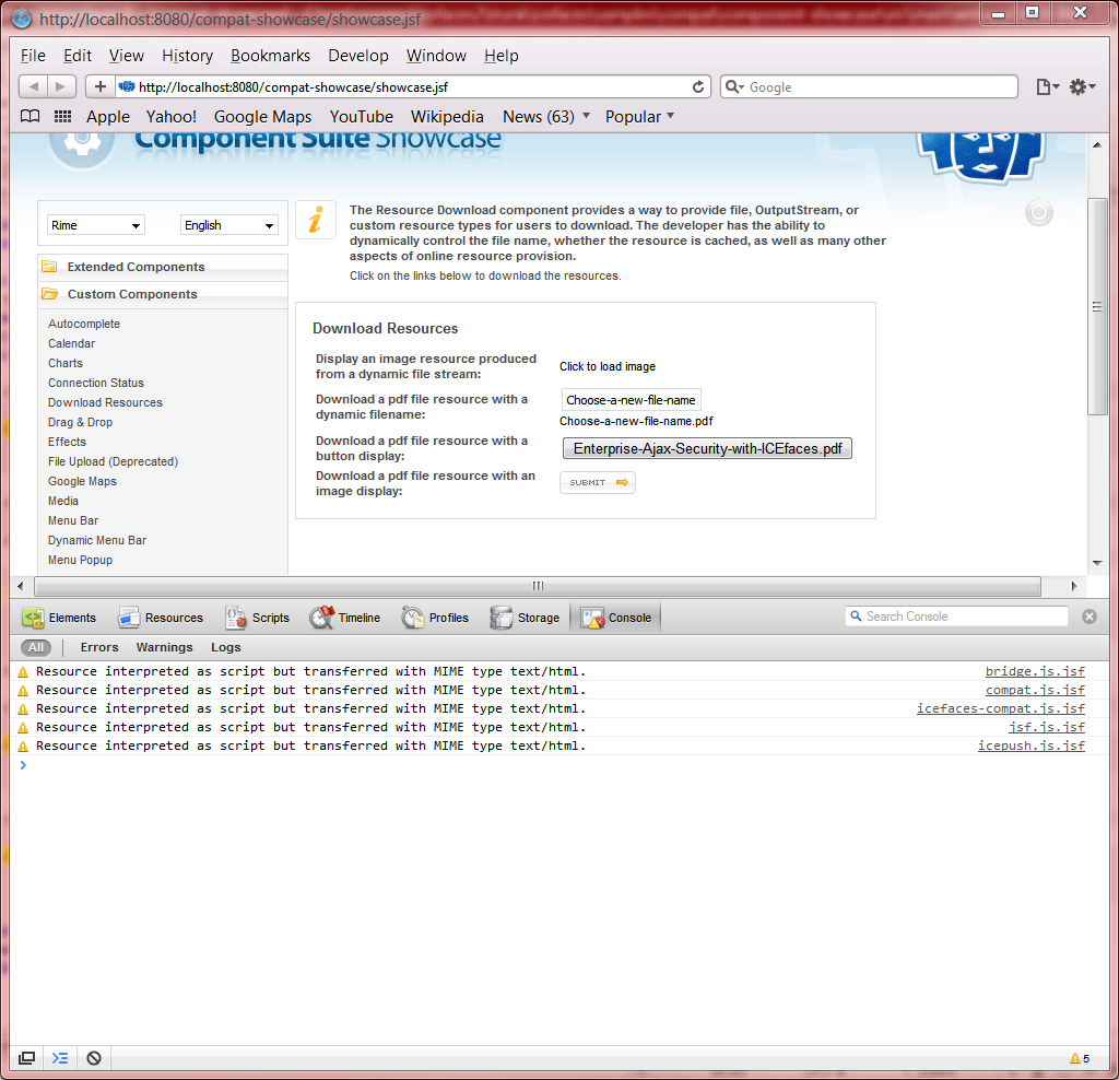 icefaces portablerender single component